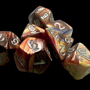 Lustrous Mini-hedral Gold/silver 7-Die set 20493 - dice emporium