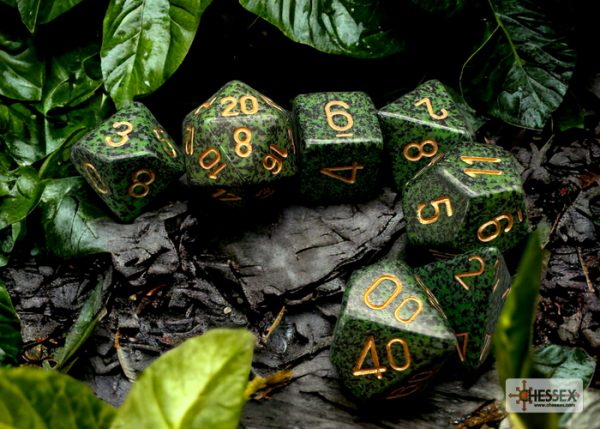 Speckled Golden Recon Polyhedral 7-Dice Set 25335 - dice emporium