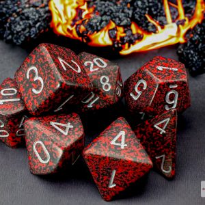 Speckled Silver Volcano Polyhedral 7-Dice Set 25344 - dice emporium