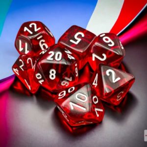 Translucent Red/white -DiceEmporium.com