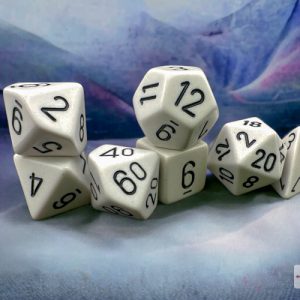 Opaque White/black Polyhedral 7-Dice Set 25401 - dice emporium