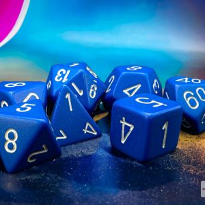 Opaque Blue/white Polyhedral 7-Dice Set 25406 - dice emporium