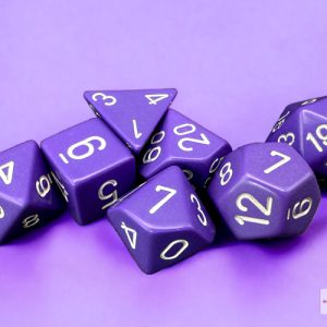 Opaque Purple/white Polyhedral 7-Dice Set 25407 - dice emporium