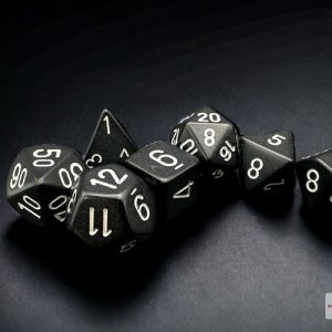 Opaque Black/white Polyhedral 7-Dice Set 25408 - dice emporium