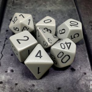 Opaque Dark Grey/black Polyhedral 7-Dice Set 25410 - dice emporium