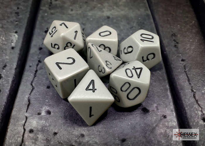 Opaque Dark Grey/black Polyhedral 7-Dice Set 25410 - dice emporium