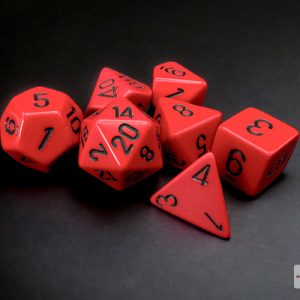 Opaque Red/black Polyhedral 7-Dice Set 25414 - dice emporium