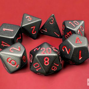 Opaque Black/red Polyhedral 7-Dice Set 25418 - dice emporium