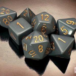 Opaque Dark Grey/copper Polyhedral 7-Dice Set 25420 - dice emporium