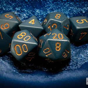 Opaque Dusty Blue/copper Polyhedral 7-Dice Set 25426 - dice emporium