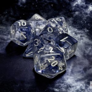 Nebula Black/white Polyhedral 7-Dice Set 27408 - dice emporium