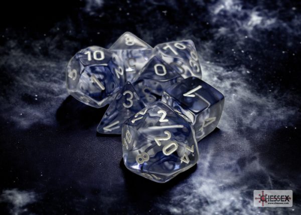 Nebula Black/white Polyhedral 7-Dice Set 27408 - dice emporium