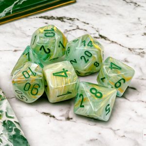 Marble Green/dark green Polyhedral 7-Dice Set 27409 - dice emporium