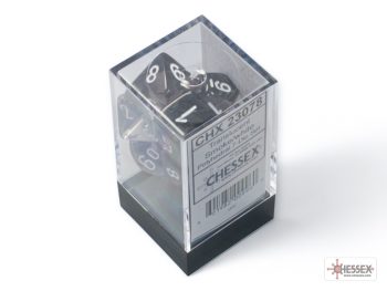 Translucent Smoke/white Polyhedral 7-Dice Set - dice emporium