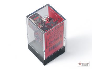 Translucent Smoke/red Polyhedral 7-Dice Set - dice emporium