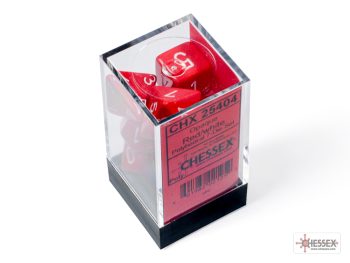 Opaque Red/white Polyhedral 7-Dice Set 25404 - dice emporium