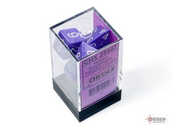 Opaque Purple/white Polyhedral 7-Dice Set 25407 - dice emporium