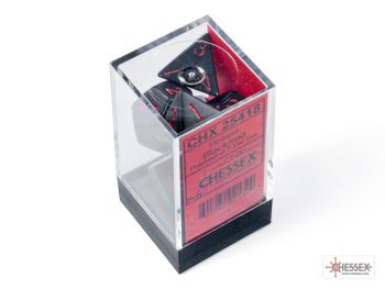 Opaque Black/red Polyhedral 7-Dice Set 25418 - dice emporium