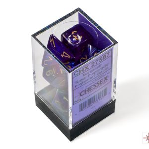 Borealis Royal Purple/gold Luminary 7-die set -DiceEmporium.com