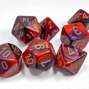 Gemini Purple-Red/gold Polyhedral 7-Dice Set 26426 - dice emporium