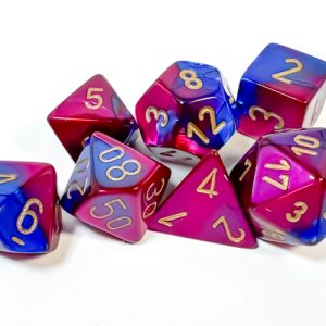 Gemini Blue-Purple/gold Polyhedral 7-Dice Set 26428