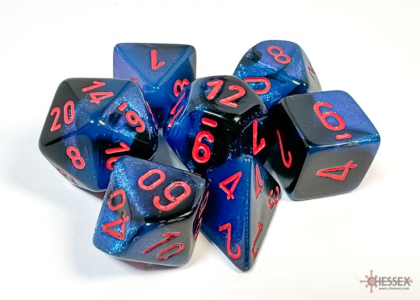 Gemini Black-Starlight/red Polyhedral 7-Dice Set 26458