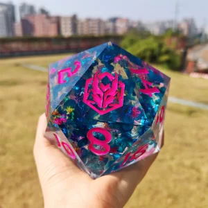 100mm Chonk D20 Vapor Wave - dice emporium