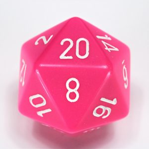 34mmpinkwhite - dice emporium