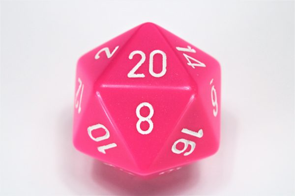 34mmpinkwhite - dice emporium