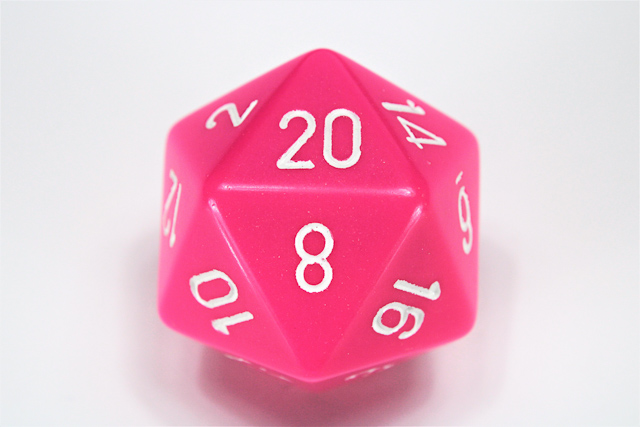 34mmpinkwhite - dice emporium