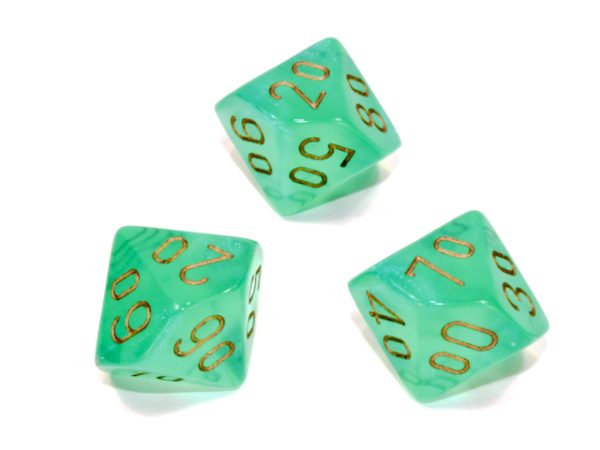 BorealisLightGreengoldTens10 - dice emporium