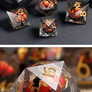 Sharp Edge Dice - Dragon Eye - Red -DiceEmporium.com