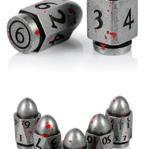 Bullet - Blood & Iron 7 Die Metal & Enamel Dice Set -DiceEmporium.com