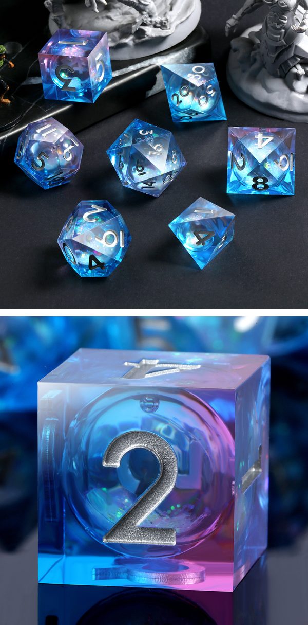 Liquid Core Dice Set - Ice Castle -DiceEmporium.com