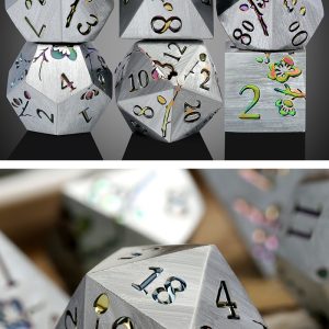 Sakura Metallic Rainbow 7 Die Metal & Enamel Dice Set -DiceEmporium.com