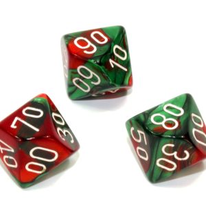 geminitentensgreenredwhite - dice emporium