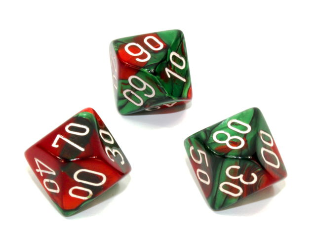 geminitentensgreenredwhite - dice emporium