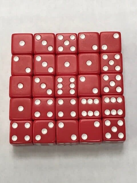 30pcs/set 1cm Compass Point Red/white Dice Chess Piece For Puzzle