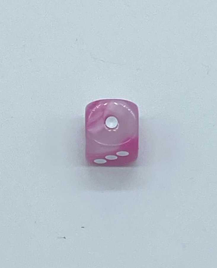 12mm Pink-White/white Dice - The Dice Emporium