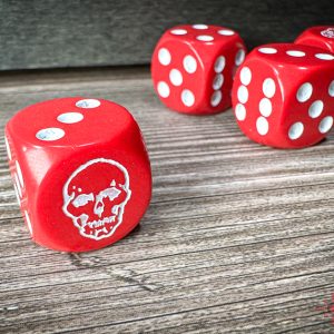 Skull Dice - Red White - dice emporium