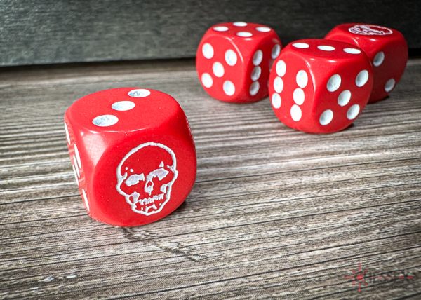 Skull Dice - Red White - dice emporium