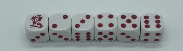 White/red Dragon Dice -DiceEmporium.com