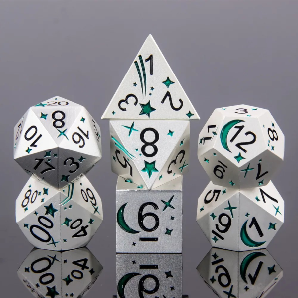 Green Comet 7-die set - dice emporium