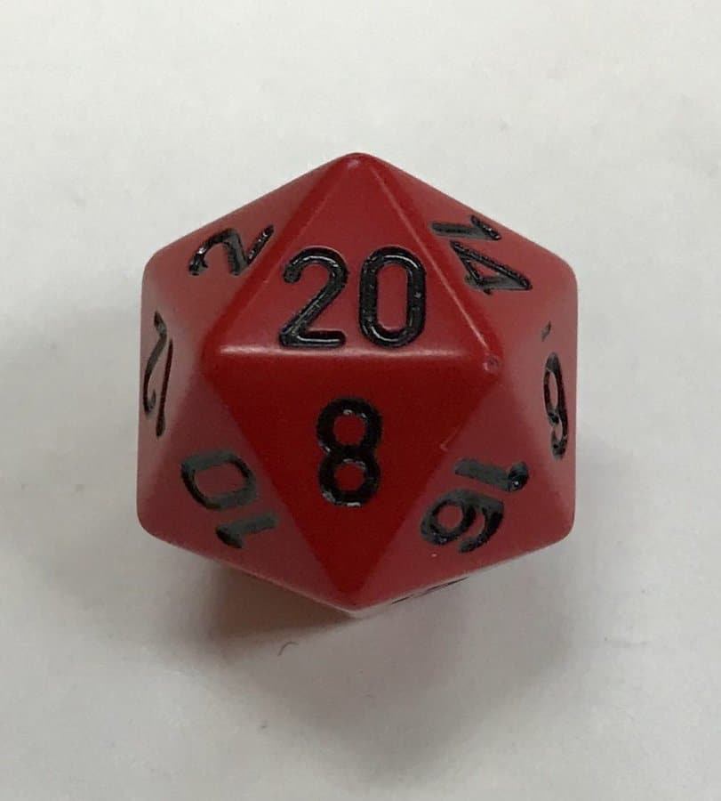 Opaque Dice - Black and Gold 34mm d20 - Dice Game Depot