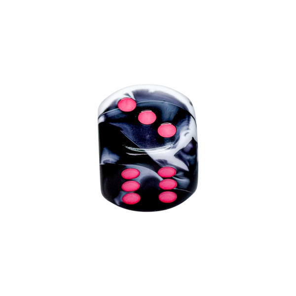 Gemini Black-White Pink 30mm - Dice Emporium