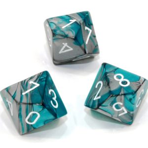 geminid10rsteeltealwhite - dice emporium