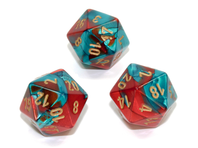 geminid20redtealgold - dice emporium