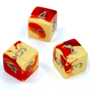 geminid6redyellowsilver - dice emporium