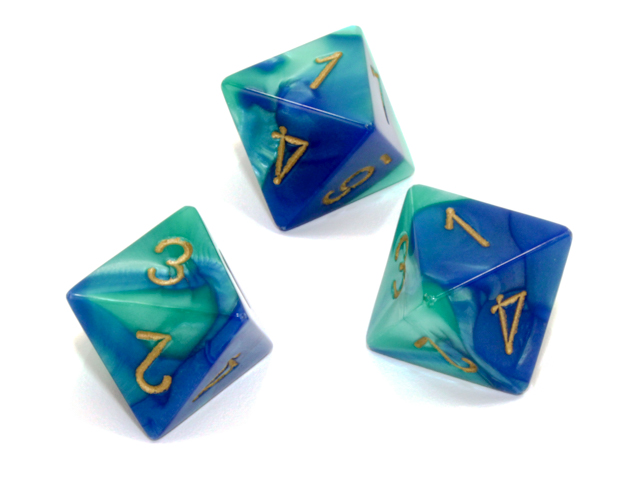 geminid8bluetealgold - dice emporium