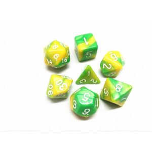 (Green+yellow) Blend color dice set - dice emporium